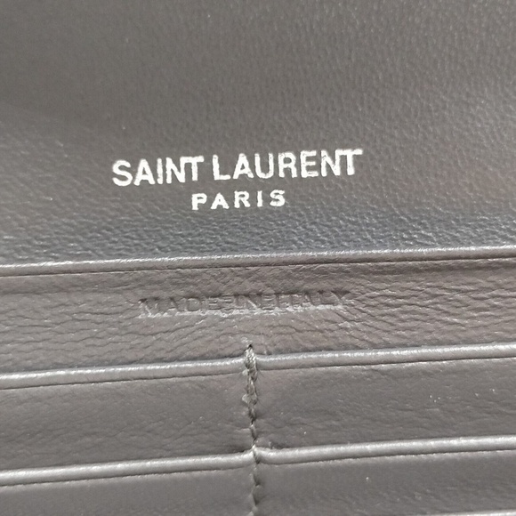 Saint Laurent Long Wallet Gray Leather - Picture 9 of 9